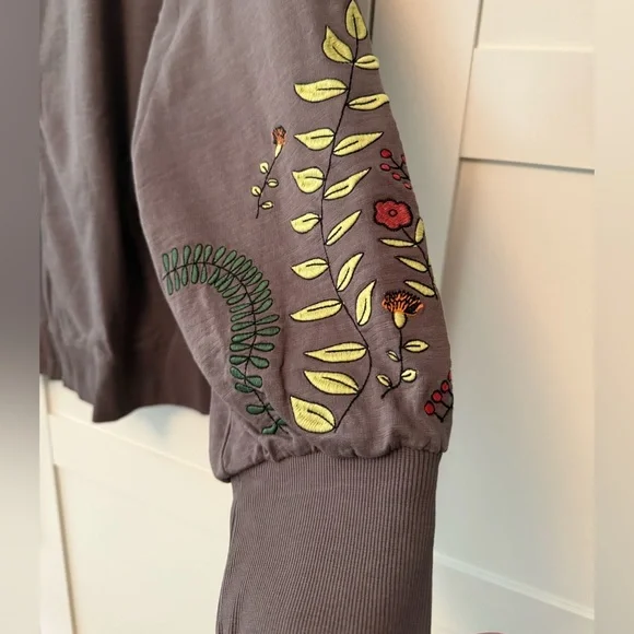 Evy’s Tree Alana Embroidered Sleeve French Terry Jacket, 2X - Picture 6 of 13